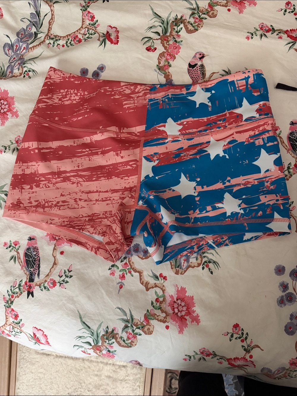 Feed Me Fight Me Two-Tone Stars & Stripes Bike Shorts - Pink & Blue